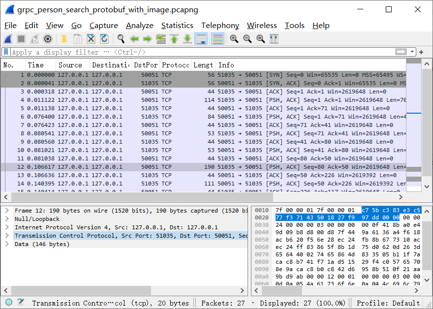 Packet bytes